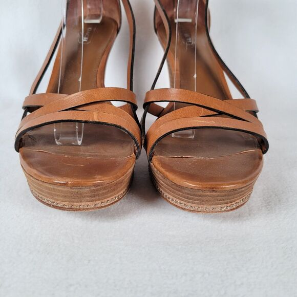 Coach Womens Maleena Vachetta Wedge Strap Sandals Size 10 Brown Beachy Festival - Picture 4 of 7